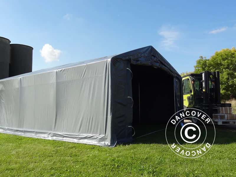 Lagertelt PRO 5x8x2x3,39m, PVC, Grå - Image 10