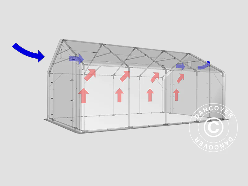 Lagertelt PRO 5x8x2x3,39m, PVC, Grå - Image 19