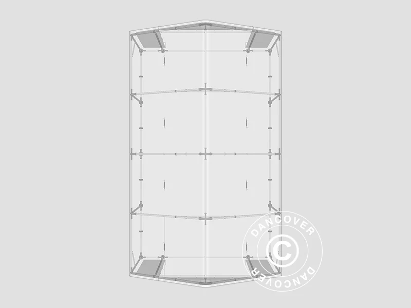 Lagertelt PRO 5x8x2x3,39m, PVC, Grå - Image 21