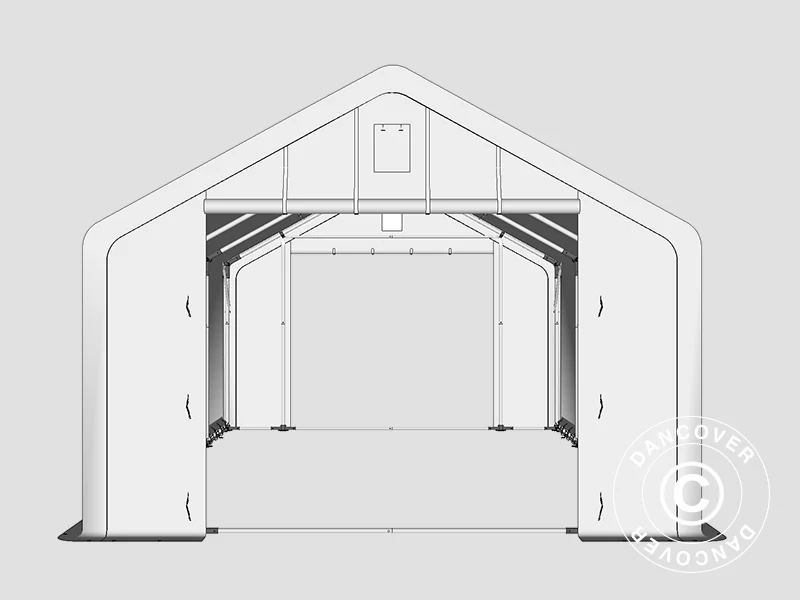 Lagertelt PRO 5x8x2x3,39m, PVC, Grå - Image 23