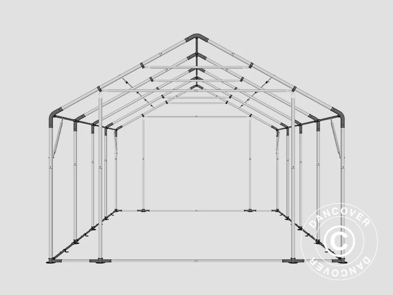 Lagertelt PRO 5x8x2x3,39m PVC, Grøn - Image 22