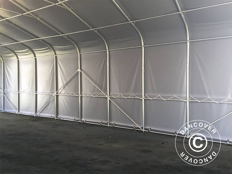 Lagertelt PRO 6x12x3,7m PVC m/ovenlys, Grå - Image 13