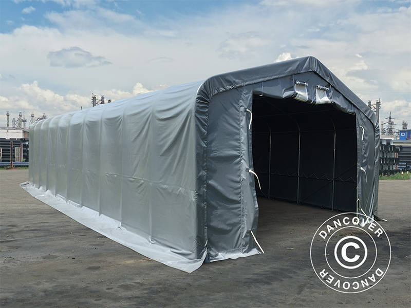 Lagertelt PRO 6x12x3,7m PVC m/ovenlys, Grå - Image 7