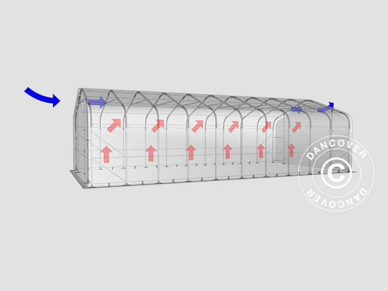 Lagertelt PRO 6x12x3,7m PVC m/ovenlys, Grøn - Image 13