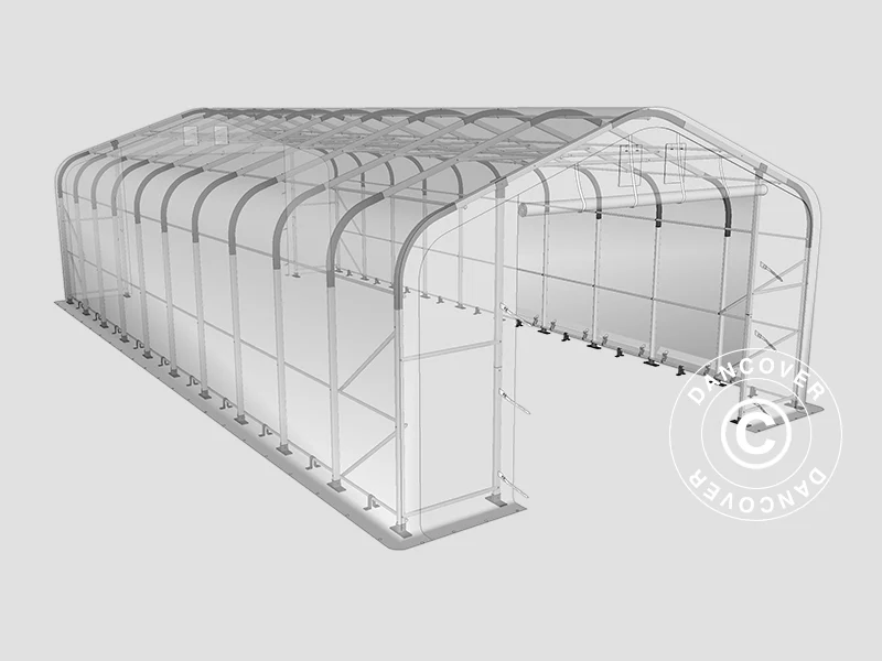 Lagertelt PRO 6x12x3,7m PVC m/ovenlys, Grøn - Image 14