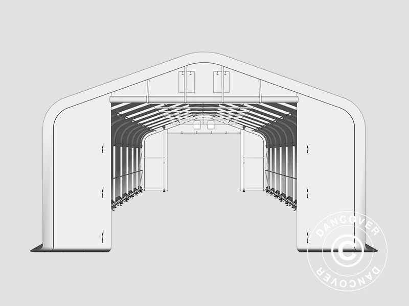 Lagertelt PRO 6x12x3,7m PVC m/ovenlys, Grøn - Image 19