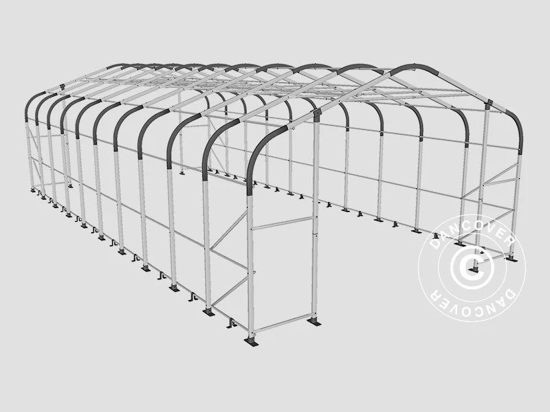 Lagertelt PRO 6x12x3,7m PVC m/ovenlys, Grøn - Image 20