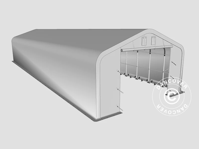 Lagertelt PRO 6x18x3,7m PVC m/ovenlys, Grå - Image 18