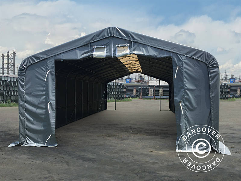 Lagertelt PRO 6x18x3,7m PVC m/ovenlys, Grå - Image 6