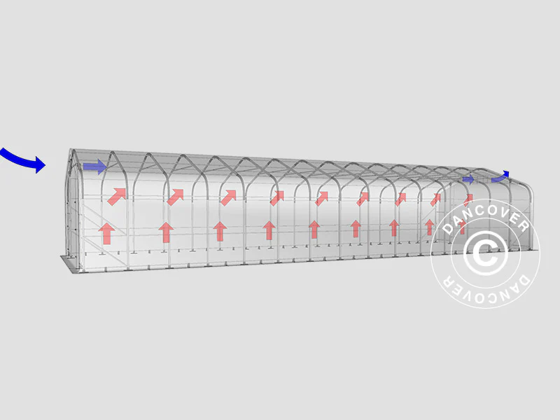 Lagertelt PRO 6x18x3,7m PVC m/ovenlys, Grøn - Image 14