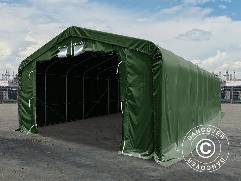 Lagertelt PRO 6x18x3,7m PVC m/ovenlys, Grøn - Image 3