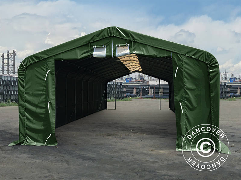 Lagertelt PRO 6x18x3,7m PVC m/ovenlys, Grøn - Image 5