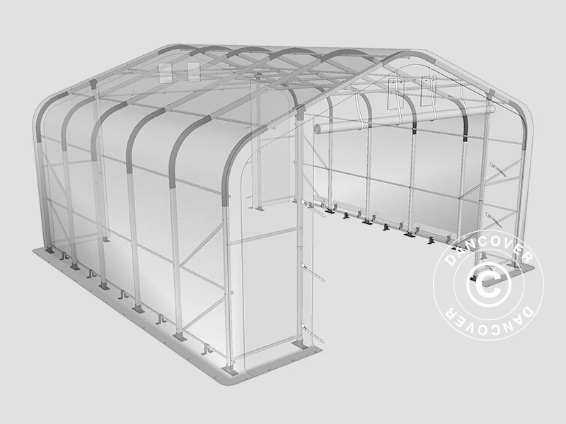 Lagertelt PRO 6x6x3,7m PVC, Grøn - Image 4