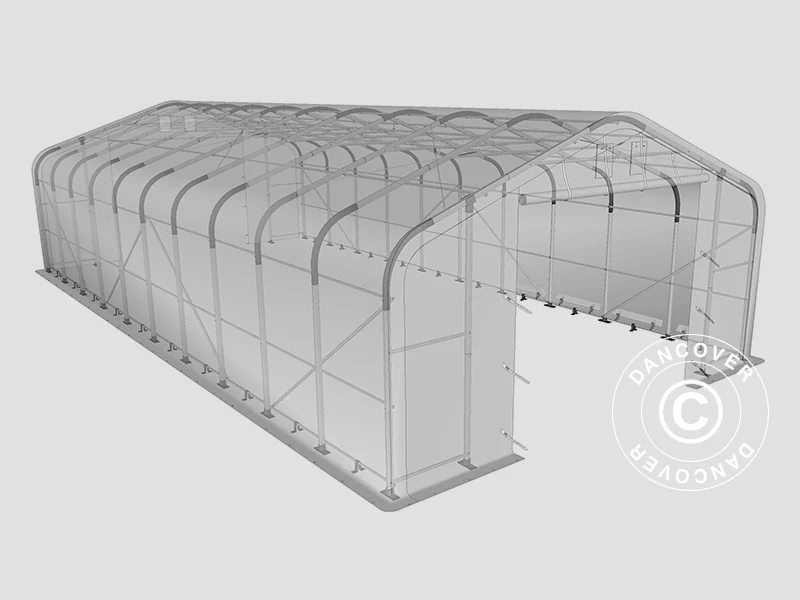 Lagertelt PRO 7x14x3,8m PVC m/ovenlys, Grå - Image 16