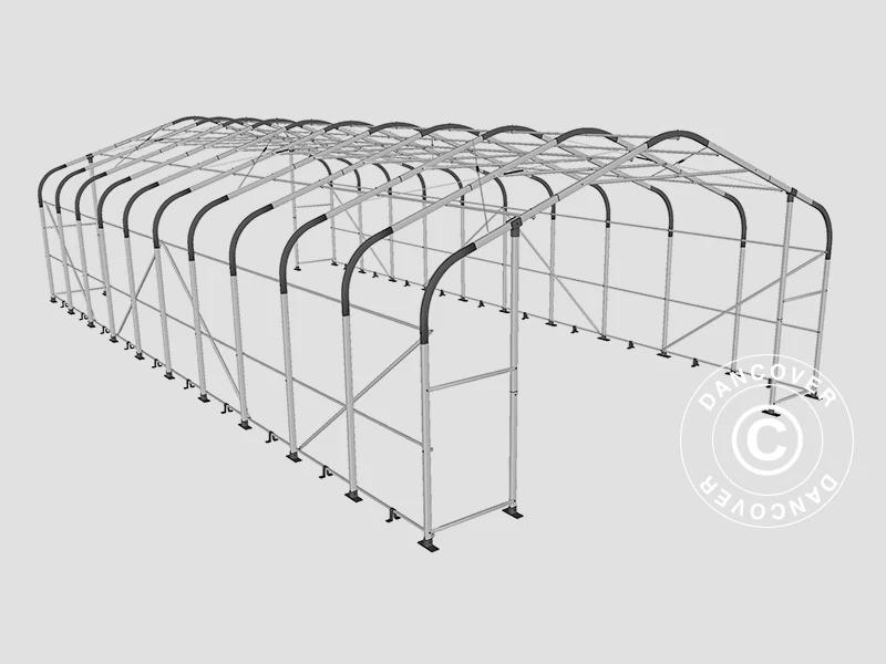 Lagertelt PRO 7x14x3,8m PVC m/ovenlys, Grå - Image 22