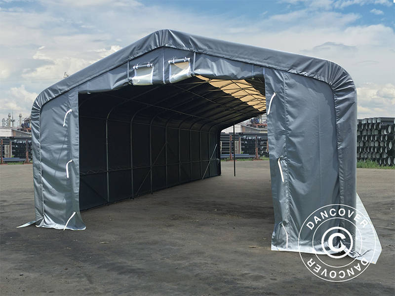Lagertelt PRO 7x14x3,8m PVC m/ovenlys, Grå - Image 4