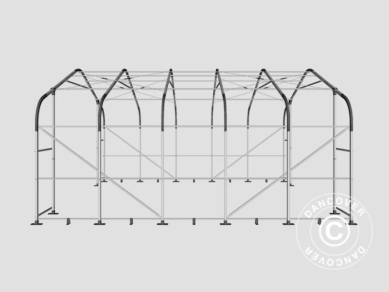 Lagertelt PRO 7x7x3,8m PVC m/ovenlys, Grå - Image 20