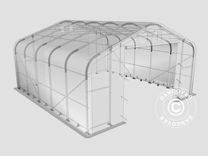 Lagertelt PRO 7x7x3,8m PVC m/ovenlys, Grøn - Image 10