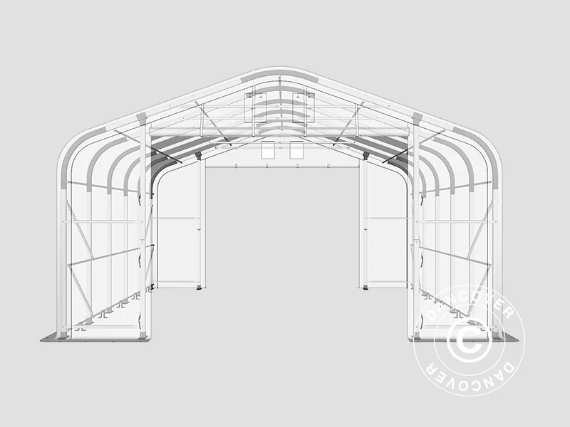 Lagertelt PRO 8x12x5,2m PVC m/ovenlys, Grå - Image 12