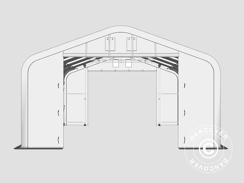 Lagertelt PRO 8x12x5,2m PVC m/ovenlys, Grå - Image 17