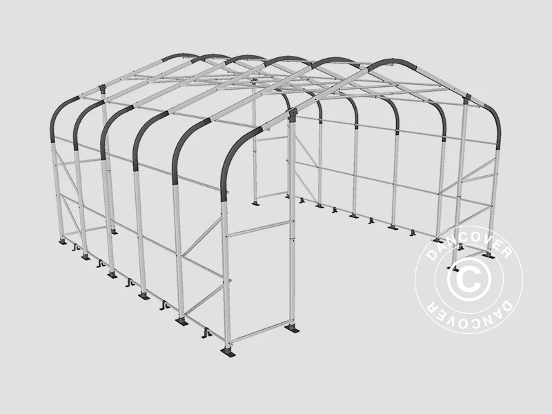Lagertelt PRO 8x12x5,2m PVC m/ovenlys, Grå - Image 18