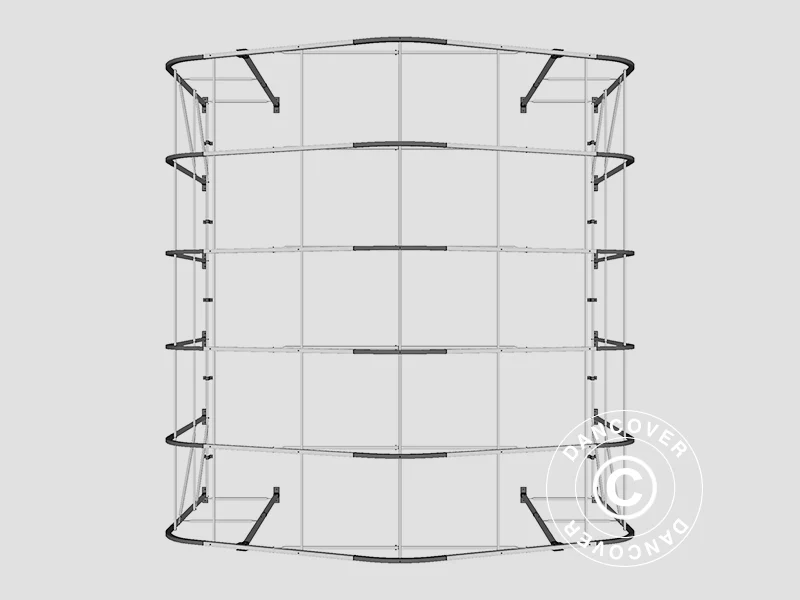 Lagertelt PRO 8x12x5,2m PVC m/ovenlys, Grå - Image 19