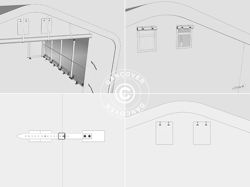 Lagertelt PRO 8x12x5,2m PVC m/ovenlys, Grå - Image 22