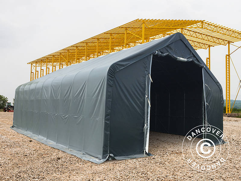 Lagertelt PRO 8x12x5,2m PVC m/ovenlys, Grå - Image 3