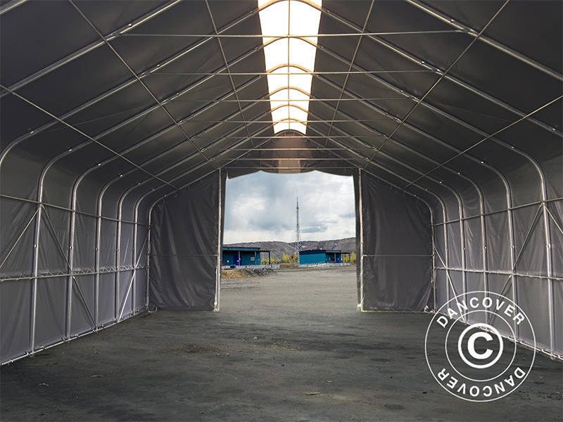 Lagertelt PRO 8x12x5,2m PVC m/ovenlys, Grå - Image 9