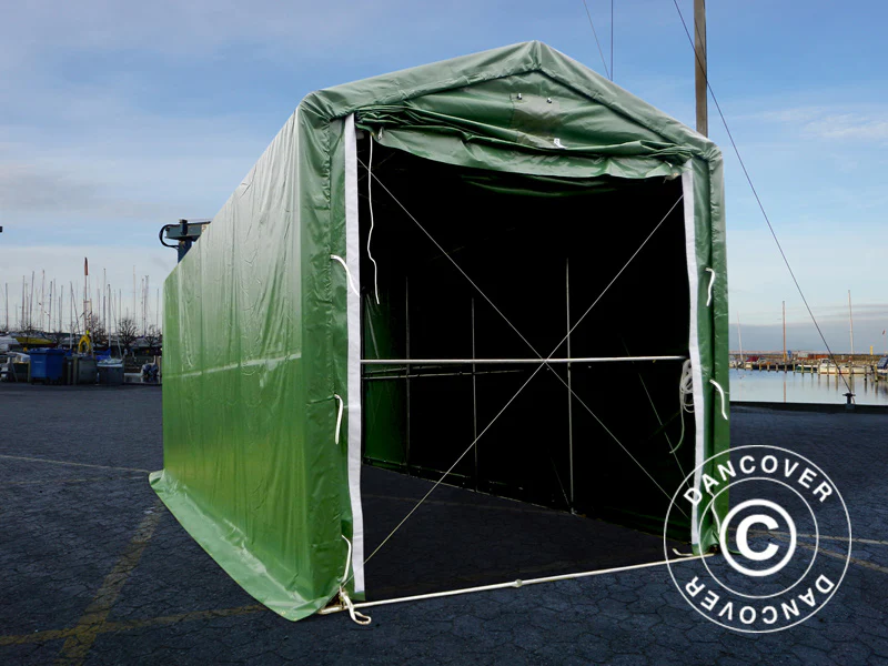 Lagertelt PRO XL 3,5x8x3,3x3,94m, PVC, Grøn - Image 2