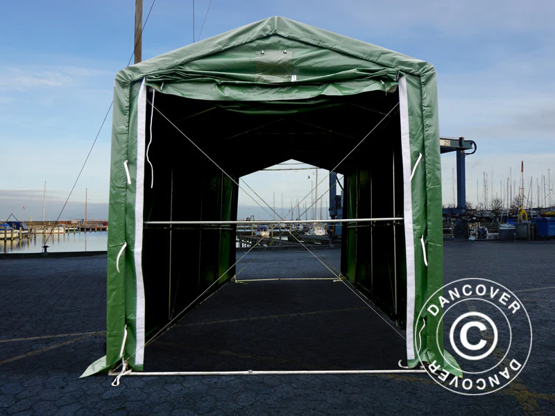 Lagertelt PRO XL 3,5x8x3,3x3,94m, PVC, Grøn - Image 3