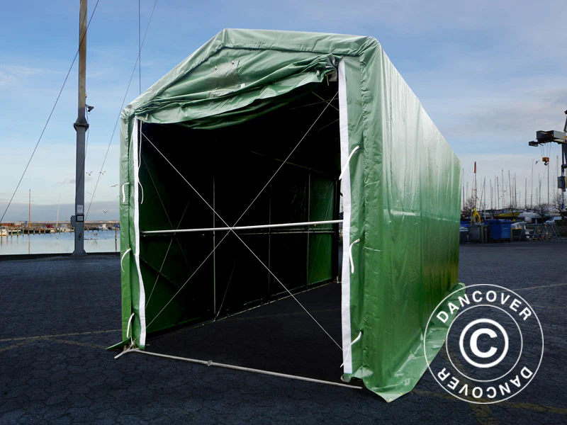 Lagertelt PRO XL 3,5x8x3,3x3,94m, PVC, Grøn - Image 4