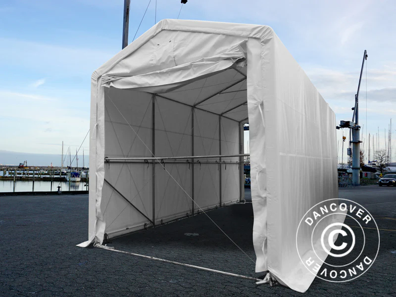 Lagertelt PRO XL 3,5x8x3,3x3,94m, PVC, Hvid - Image 2
