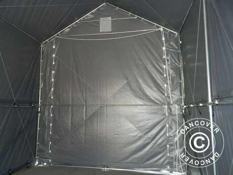 Lagertelt PRO XL 4x10x3,5x4,59m, PVC, Grå - Image 16