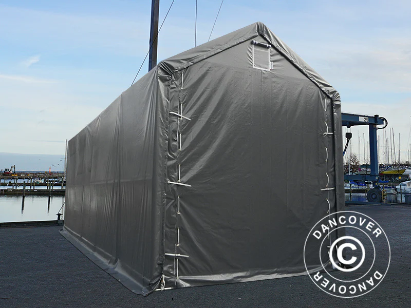 Lagertelt PRO XL 4x10x3,5x4,59m, PVC, Grå - Image 2