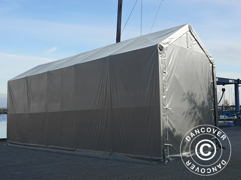 Lagertelt PRO XL 4x10x3,5x4,59m, PVC, Grå - Image 7