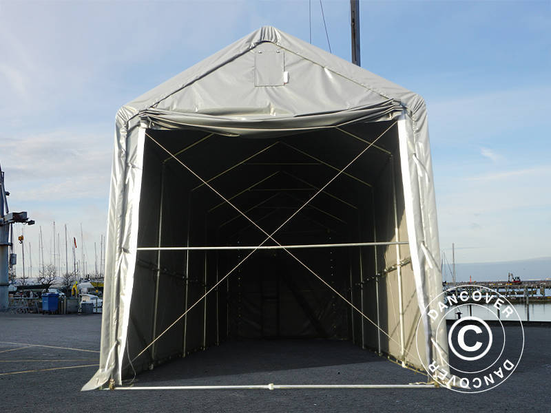 Lagertelt PRO XL 4x10x3,5x4,59m, PVC, Grå - Image 9