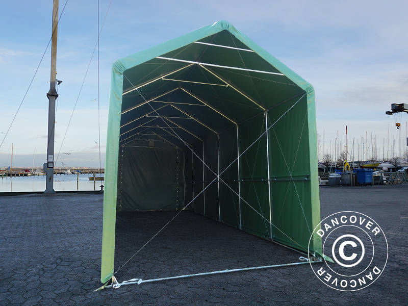 Lagertelt PRO XL 4x10x3,5x4,59m, PVC, Grøn - Image 4