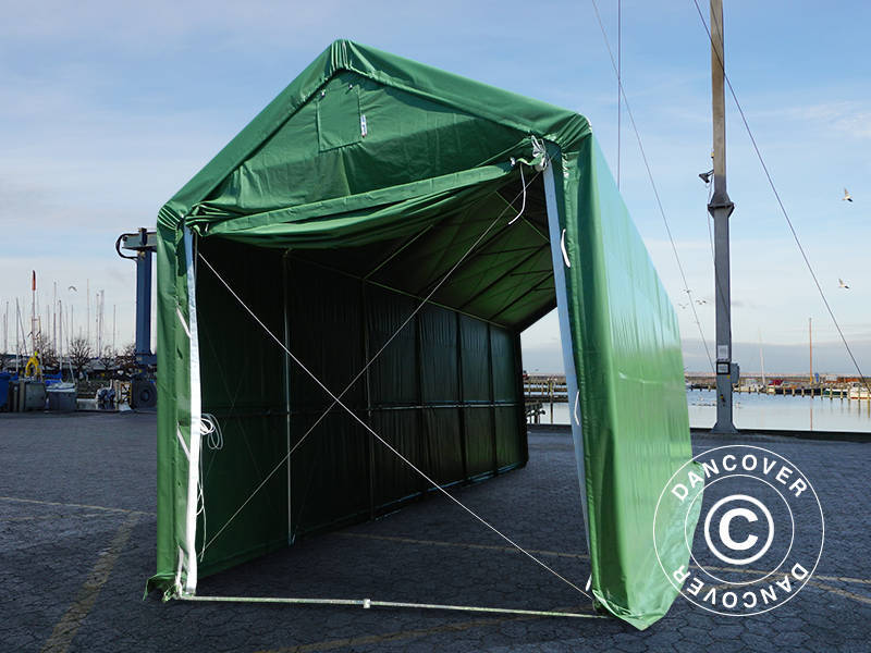 Lagertelt PRO XL 4x10x3,5x4,59m, PVC, Grøn - Image 5