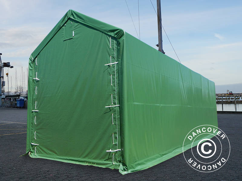 Lagertelt PRO XL 4x10x3,5x4,59m, PVC, Grøn - Image 6
