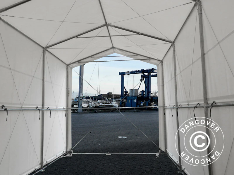 Lagertelt PRO XL 4x10x3,5x4,59m, PVC, Hvid - Image 10