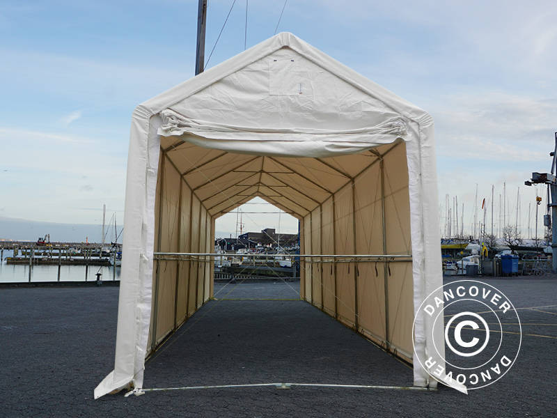 Lagertelt PRO XL 4x10x3,5x4,59m, PVC, Hvid - Image 2