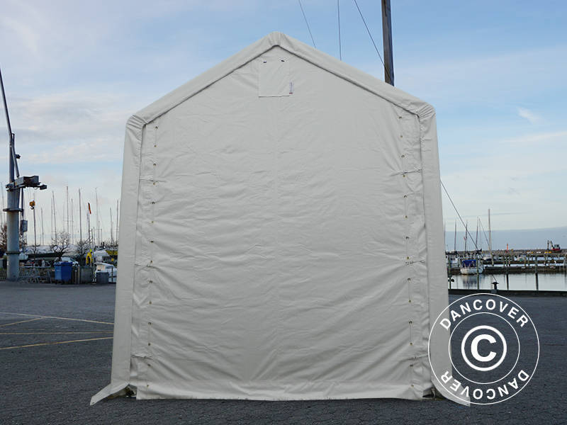 Lagertelt PRO XL 4x10x3,5x4,59m, PVC, Hvid - Image 3