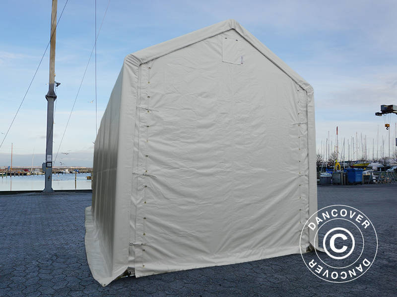 Lagertelt PRO XL 4x10x3,5x4,59m, PVC, Hvid - Image 4
