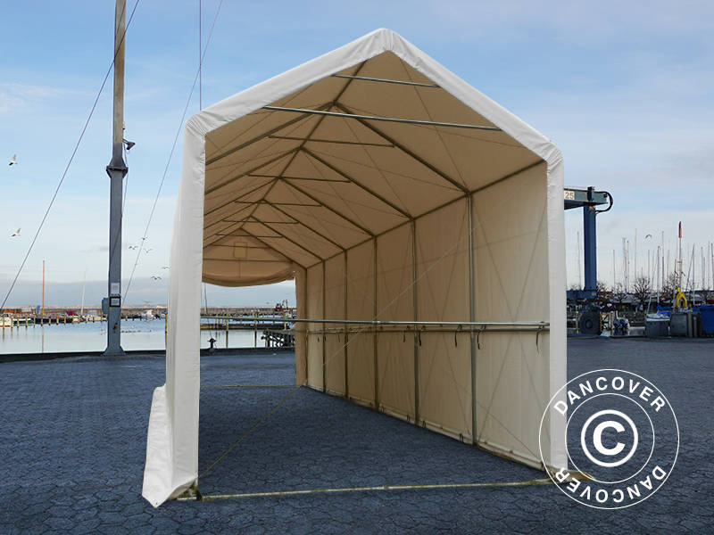 Lagertelt PRO XL 4x10x3,5x4,59m, PVC, Hvid - Image 5