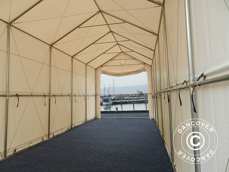 Lagertelt PRO XL 4x10x3,5x4,59m, PVC, Hvid - Image 6
