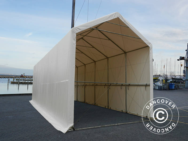 Lagertelt PRO XL 4x10x3,5x4,59m, PVC, Hvid - Image 9