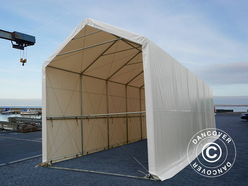 Lagertelt PRO XL 4x12x3,5x4,59m, PVC, Hvid - Image 2