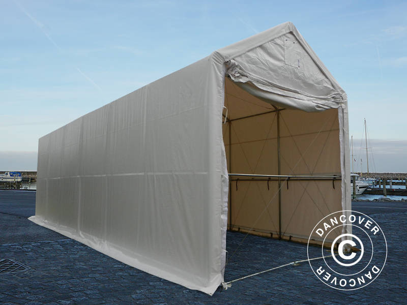 Lagertelt PRO XL 4x12x3,5x4,59m, PVC, Hvid - Image 3