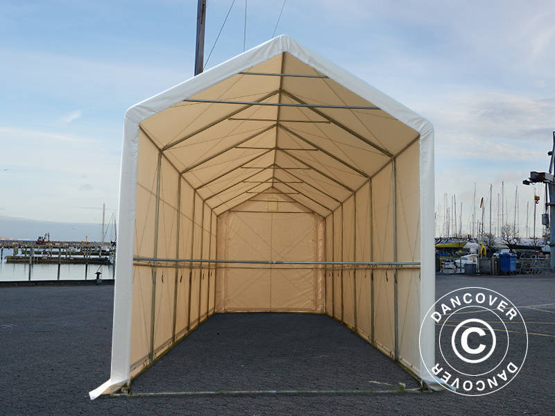 Lagertelt PRO XL 4x12x3,5x4,59m, PVC, Hvid - Image 5